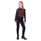 Pantalon d'équitation à fond basanes grip Kae Enfantss QHP Noir