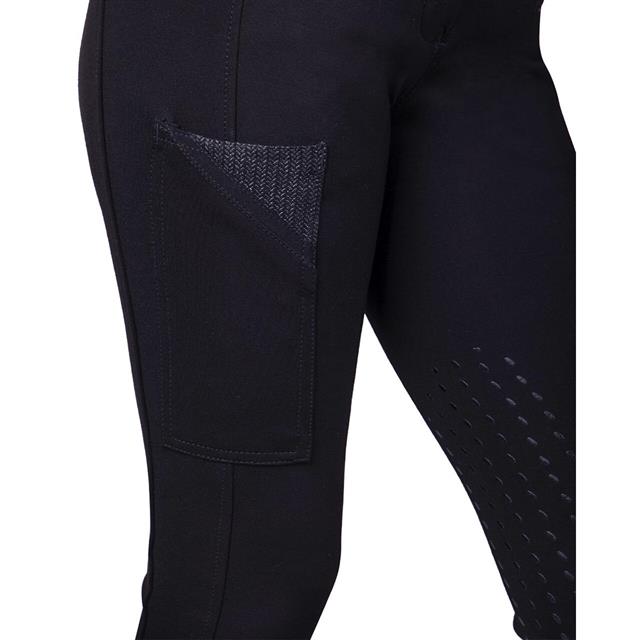 Pantalon d'équitation à fond basanes grip Kae Enfantss QHP Noir