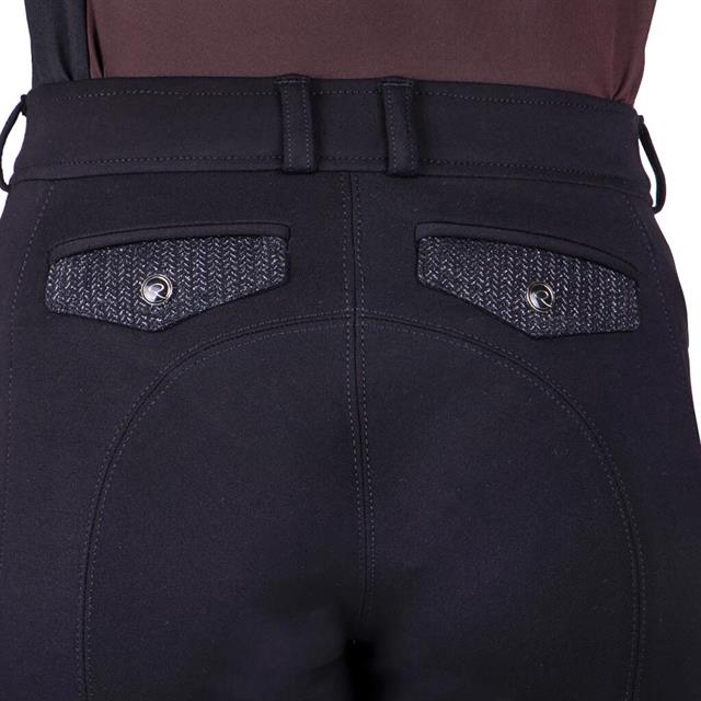 Pantalon d'équitation à fond basanes grip Kae Enfantss QHP Noir