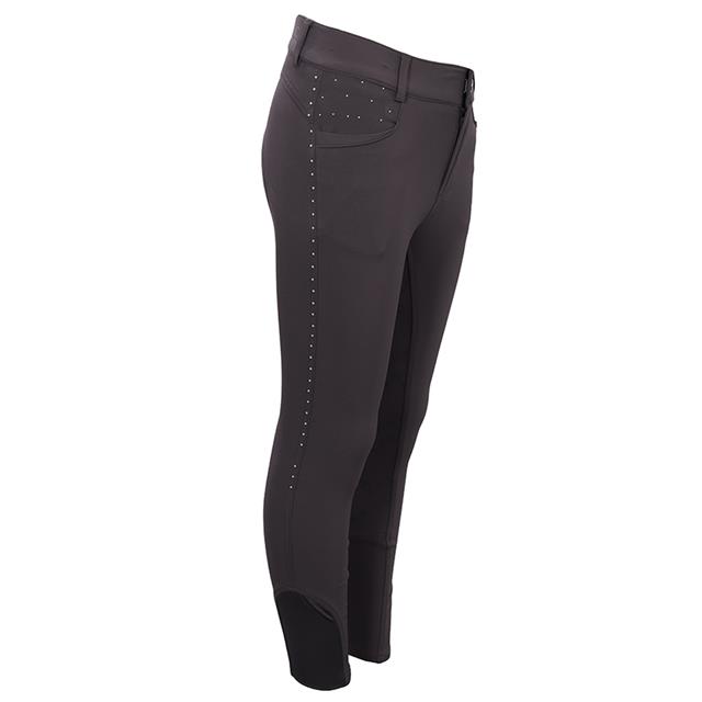 Pantalon d'équitation à fond full-grip LVVanity La Valencio Enfants Gris foncé