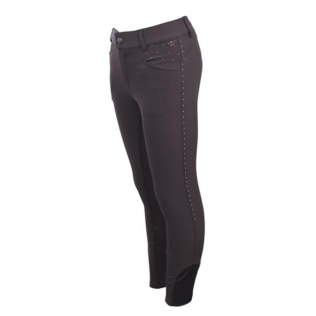 Pantalon d'équitation à fond full-grip LVVanity La Valencio Enfants Gris foncé