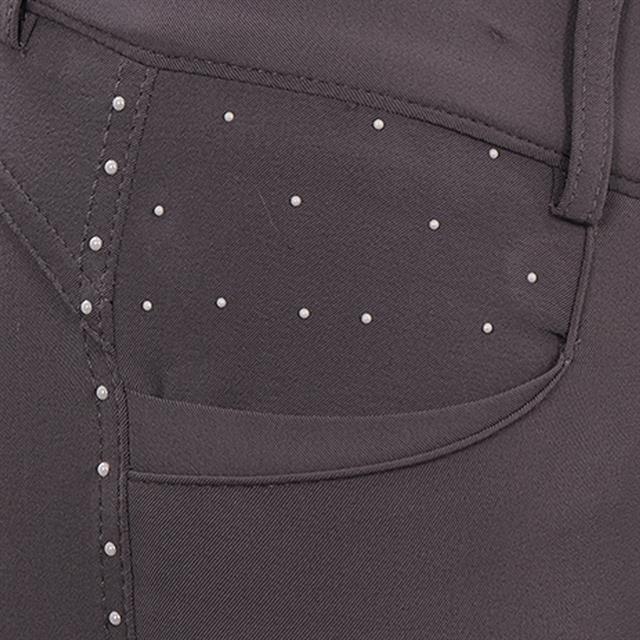 Pantalon d'équitation à fond full-grip LVVanity La Valencio Enfants Gris foncé