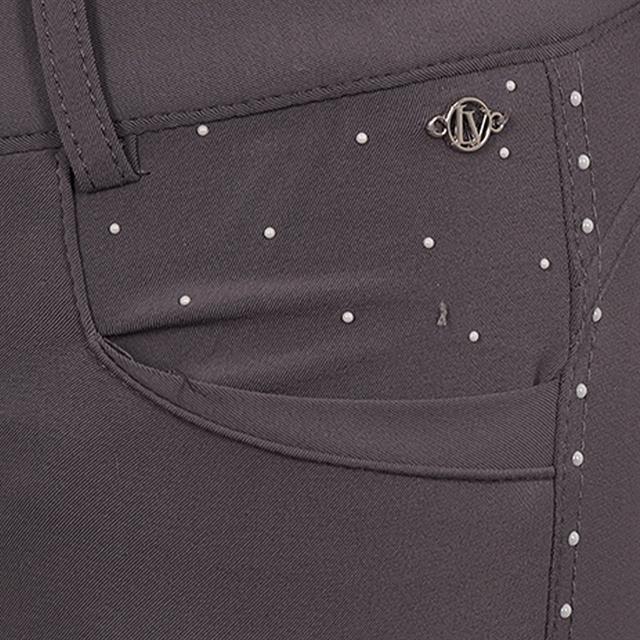 Pantalon d'équitation à fond full-grip LVVanity La Valencio Enfants Gris foncé