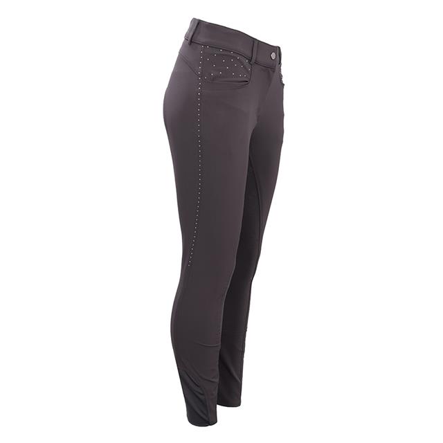 Pantalon d'équitation à fond full-grip LVVanity La Valencio Gris foncé