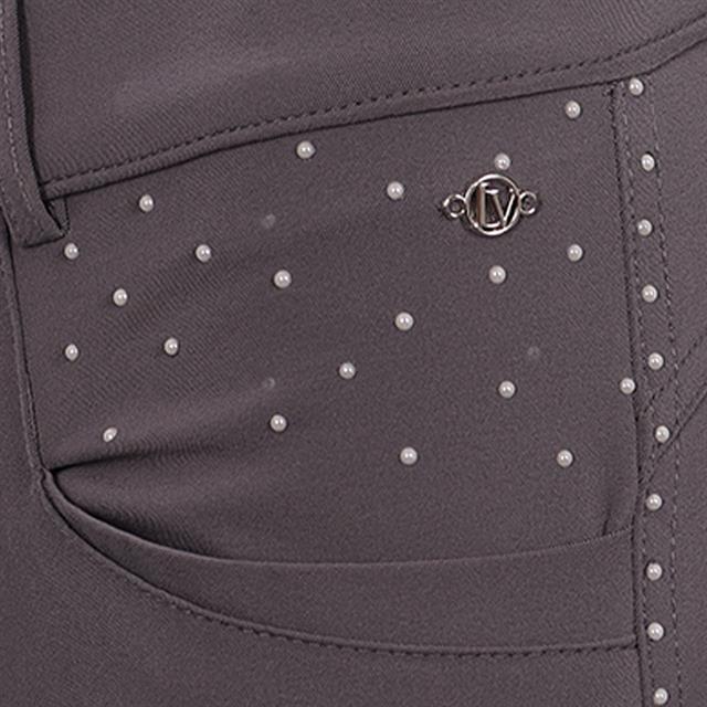 Pantalon d'équitation à fond full-grip LVVanity La Valencio Gris foncé
