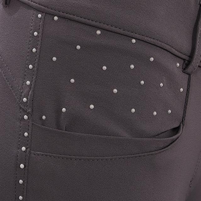 Pantalon d'équitation à fond full-grip LVVanity La Valencio Gris foncé
