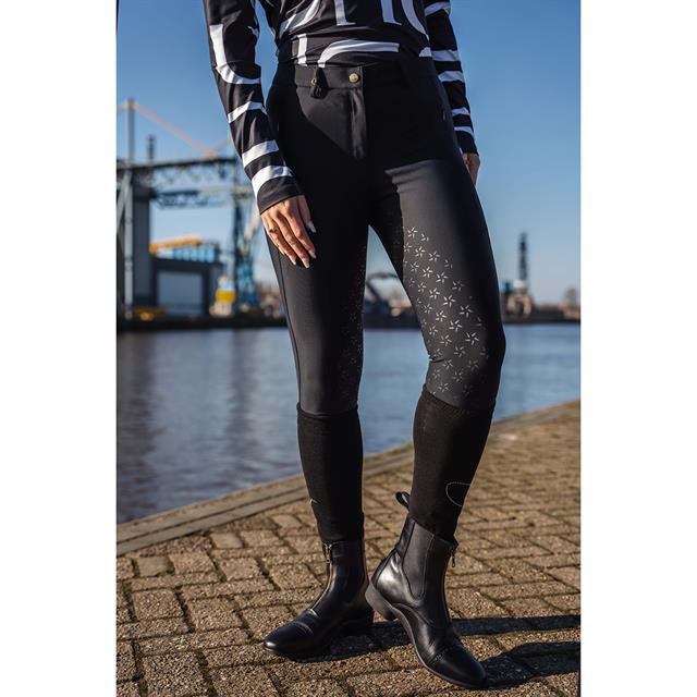 Pantalon d'équitation à fond full grip QNoxx QUUR  Noir