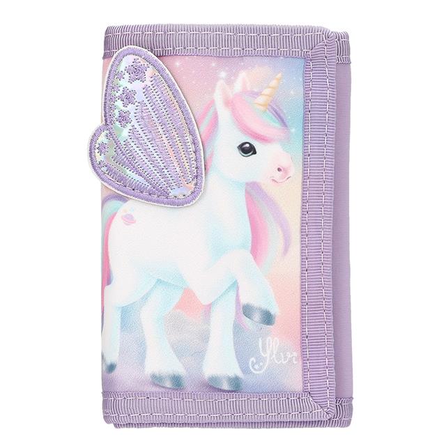 Portefeuille Ylvi avec ailes brodées Violet
