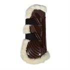 Protège-tendons Velcros élastiques mouton végan Kentucky Marron