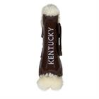Protège-tendons Velcros élastiques mouton végan Kentucky Marron