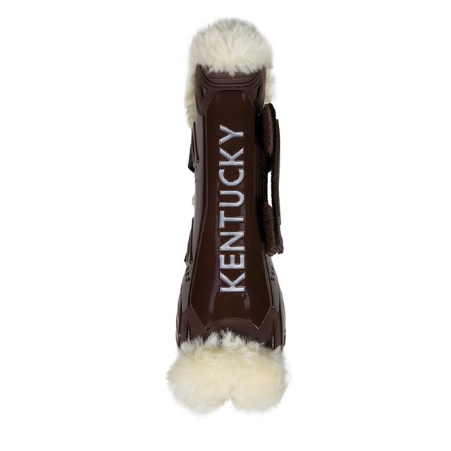 Protège-tendons Velcros élastiques mouton végan Kentucky Marron