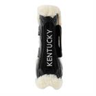 Protège-tendons Velcros élastiques mouton végan Kentucky Noir