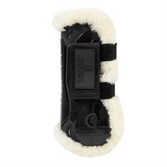 Protège-tendons Velcros élastiques mouton végan Kentucky Noir