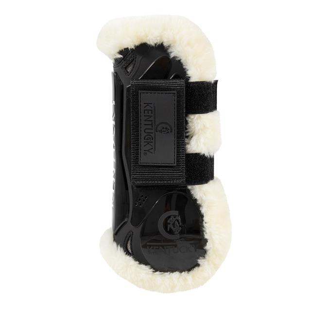 Protège-tendons Velcros élastiques mouton végan Kentucky Noir