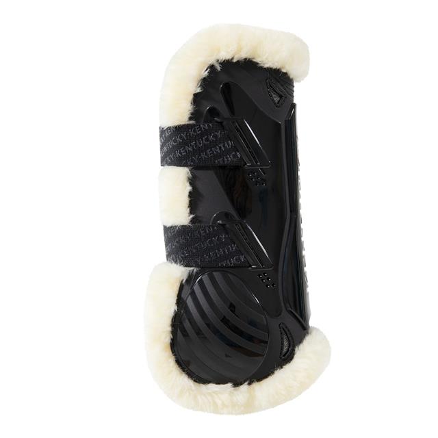 Protège-tendons Velcros élastiques mouton végan Kentucky Noir