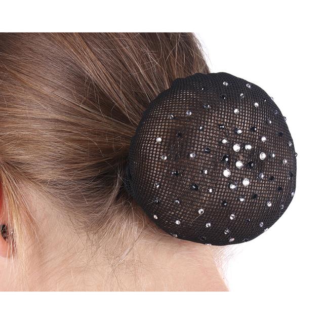 Résille pour cheveux Rhinestone QHP Noir-argenté