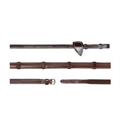 Rênes Caoutchouc 1/2 avec Arretoirs Usc Dy'on Marron