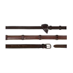 Rênes Caoutchouc 1/2 avec Arretoirs Working By Dyon Marron