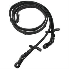 Rênes cuir arrêtoirs antiglisse Horsegear Noir