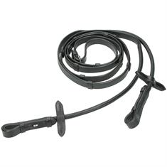 Rênes de dressage cuir avec arrêtoirs Epplejeck Noir