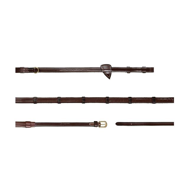 Rênes Howlett Caoutchouc avec Arretoirs D Collection Dy'on Marron