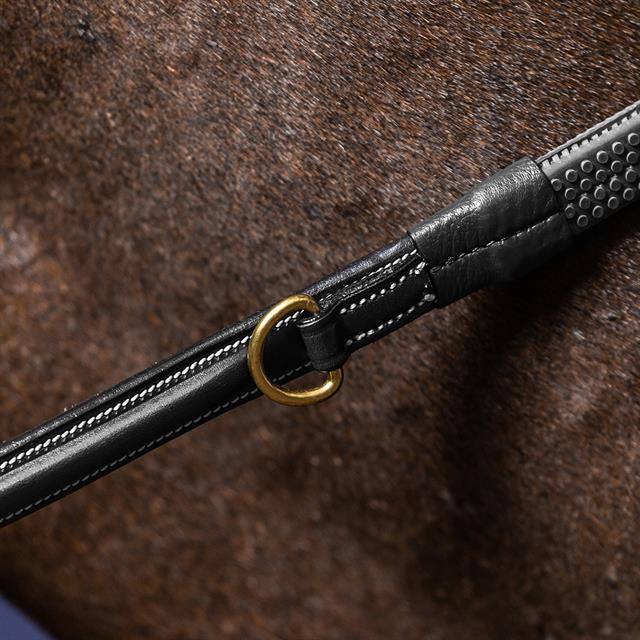 Rênes Howlett Caoutchouc avec Arretoirs D Collection Dy'on Marron