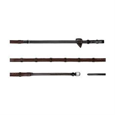 Rênes Howlett Caoutchouc avec Arretoirs Working By Dy'on Marron