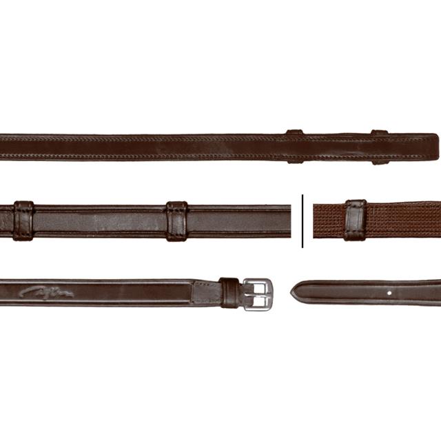 Rênes Hunter Caoutchouc 5/8 avec Arretoirs DRC Dy'on Marron