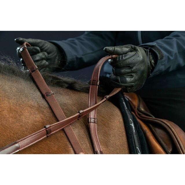 Rênes Hunter Caoutchouc 5/8 avec Arretoirs DRC Dy'on Marron