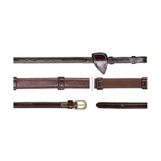 Rênes Hunter Grip avec arrêtoirs 5/8 D Collection by Dy'on Marron