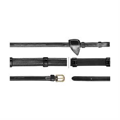 Rênes Hunter Grip avec arrêtoirs 5/8 D Collection by Dy'on Noir