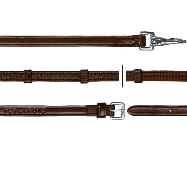 Rênes Hunter Grip avec mousquetons 1/2 Icelandic by Dy'on Marron