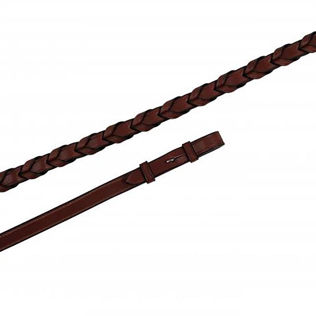 Rênes tressées Deco Contrast en cuir bio tanné Montar Marron
