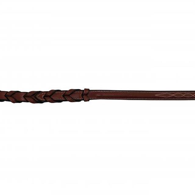 Rênes tressées Deco Contrast en cuir bio tanné Montar Marron