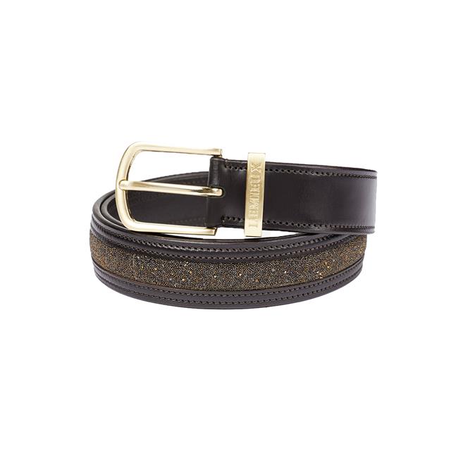 Sangle en cuir Crystal Insert LeMieux Marron