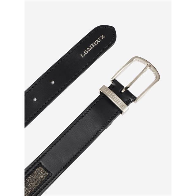 Sangle en cuir Crystal Insert LeMieux Noir