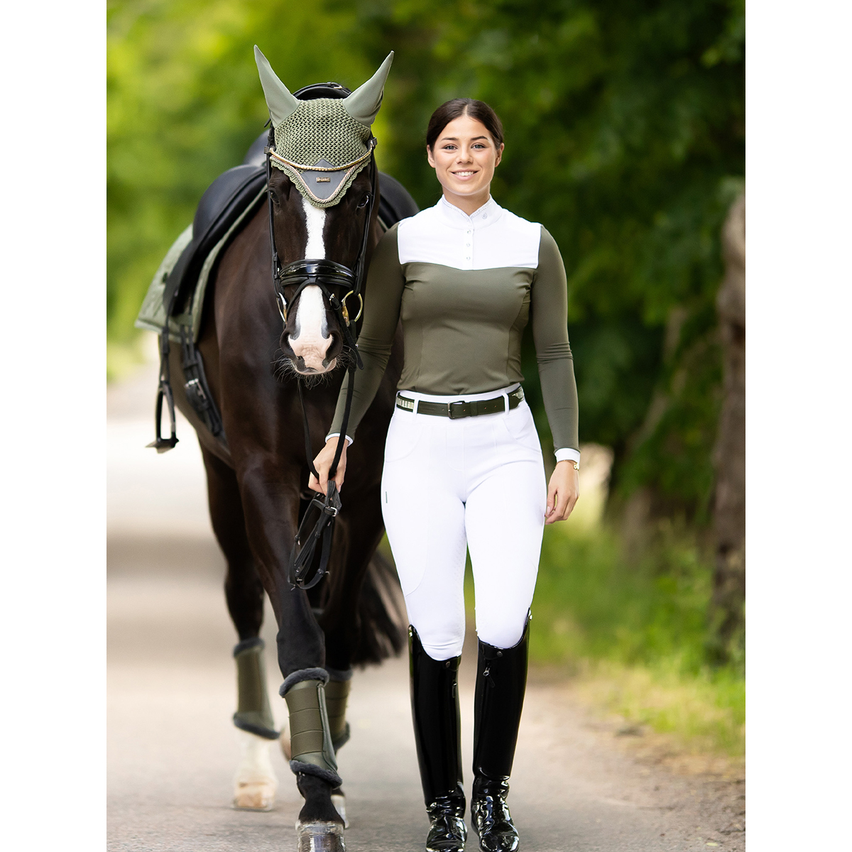 T shirt de concours Revenew Striking Equestrian Stockholm Vert Epplejeck