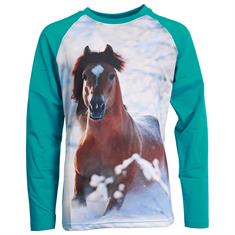 T-shirt pour enfant Pixel Red Horse Bleu clair