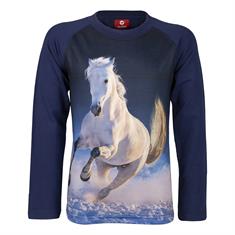 T-shirt pour enfant Pixel Red Horse Bleu foncé