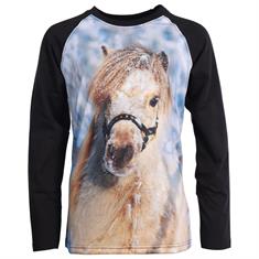 T-shirt pour enfant Pixel Red Horse Noir