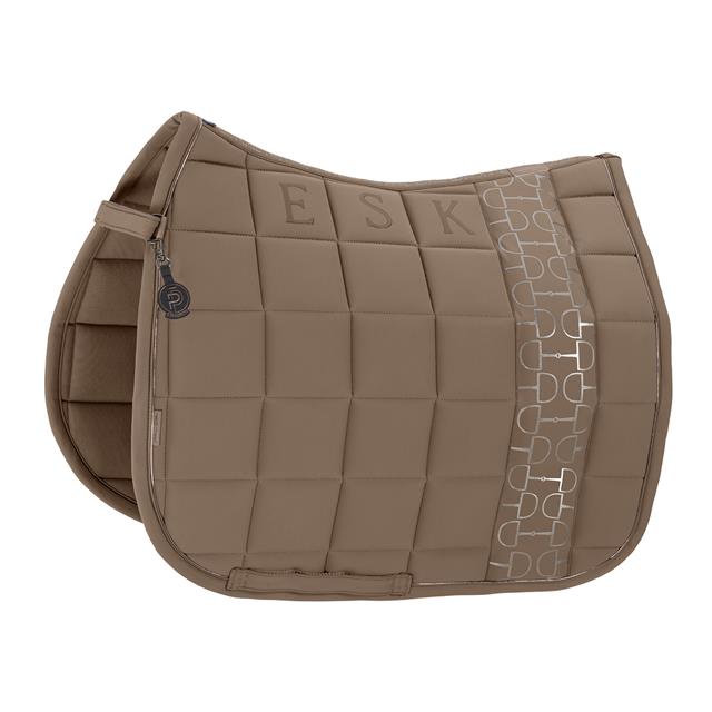 Tapis de selle Big Square Softshell Dressage Eskadron Platinum Marron clair