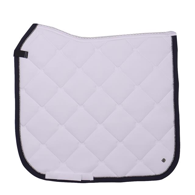 Tapis de selle Dressage PerformNow PresTeq Blanc-bleu foncé