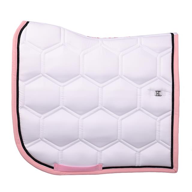 Tapis de selle HGBrean Dressage HORSEGEAR Blanc-rose foncé
