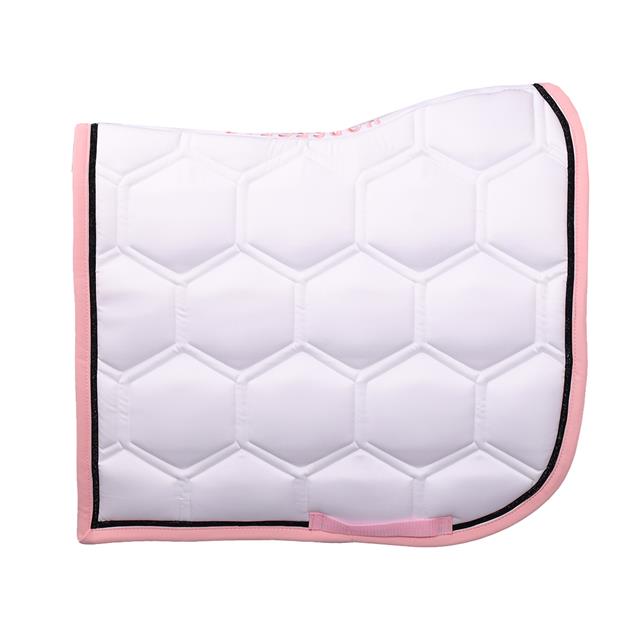 Tapis de selle HGBrean Dressage HORSEGEAR Blanc-rose foncé