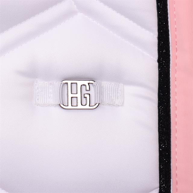 Tapis de selle HGBrean Dressage HORSEGEAR Blanc-rose foncé