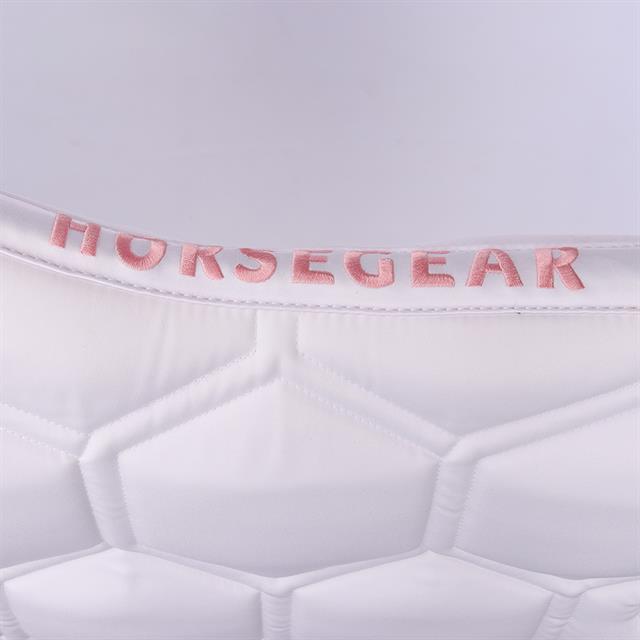 Tapis de selle HGBrean Dressage HORSEGEAR Blanc-rose foncé