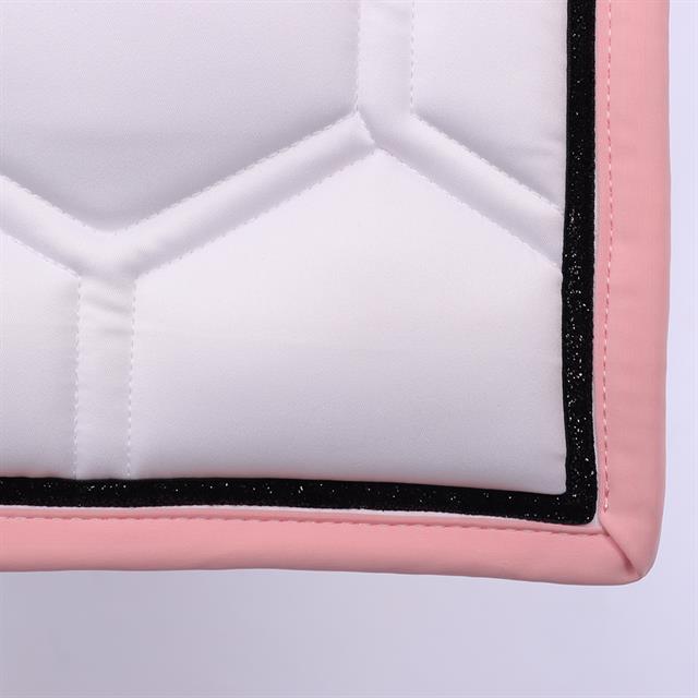 Tapis de selle HGBrean Dressage HORSEGEAR Blanc-rose foncé