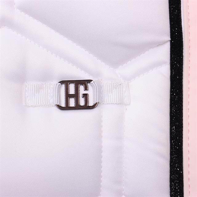 Tapis de selle HGBrean Dressage HORSEGEAR Blanc-rose