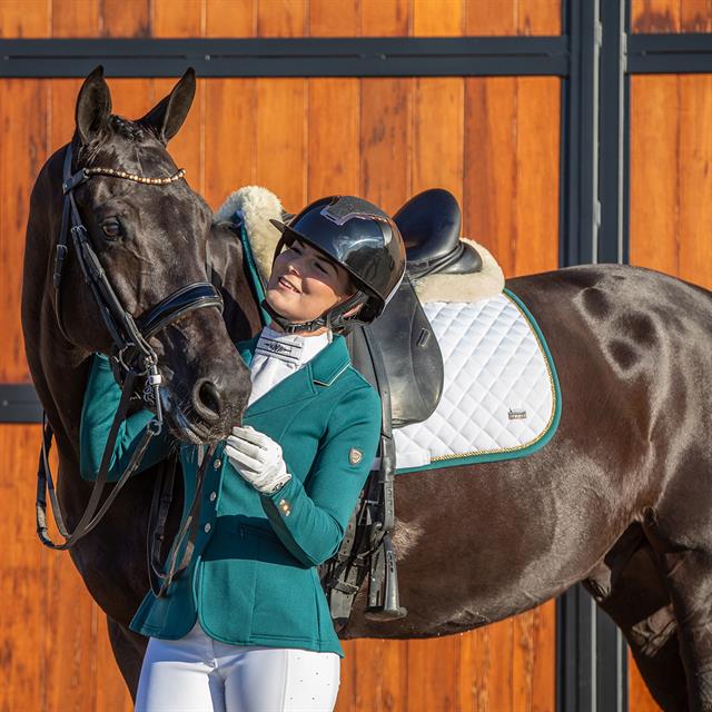 Tapis de selle HGKemble Dressage HORSEGEAR Blanc-vert