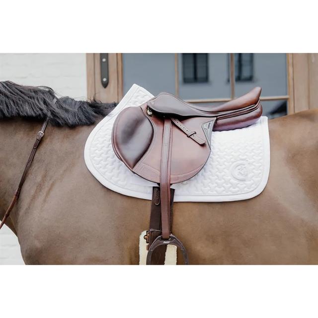 Tapis de selle Jumping Plaited 3D Logo Kentucky Blanc